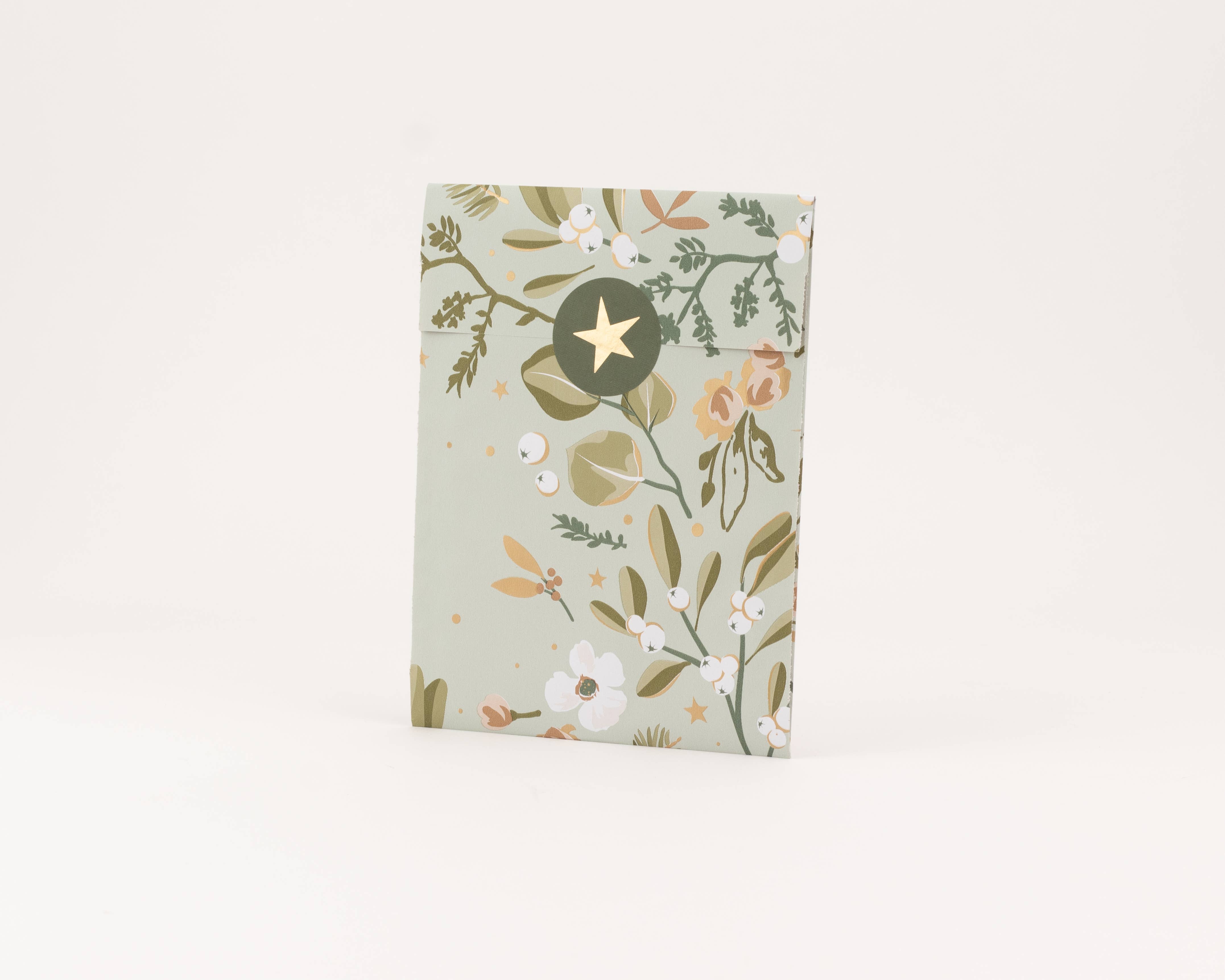 liebevoll verpackt - Wholesale Gift Bag - Paper Bags Winter Garden, Sage Green (Christmas)3