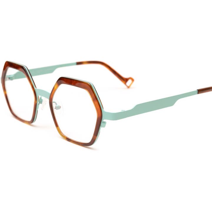 COLLINS Havana/ Aqua Blue Designer Reading Glasses, Unisex for wholesale by eyejets