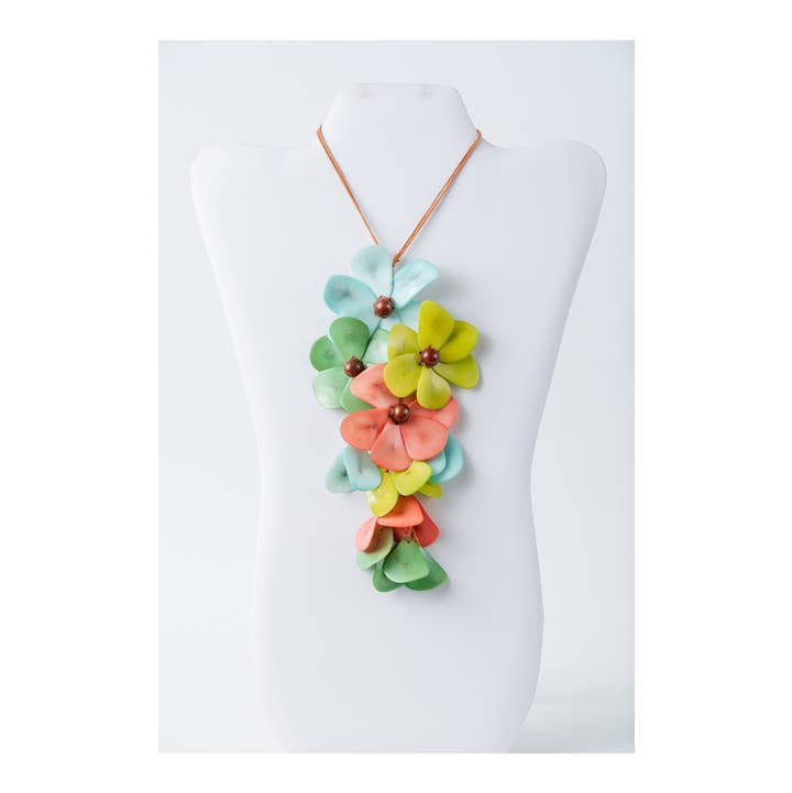 TaguArtsy - Wholesale Pendant/Charm Necklace - Holly Pendant Flower Tagua Necklace10