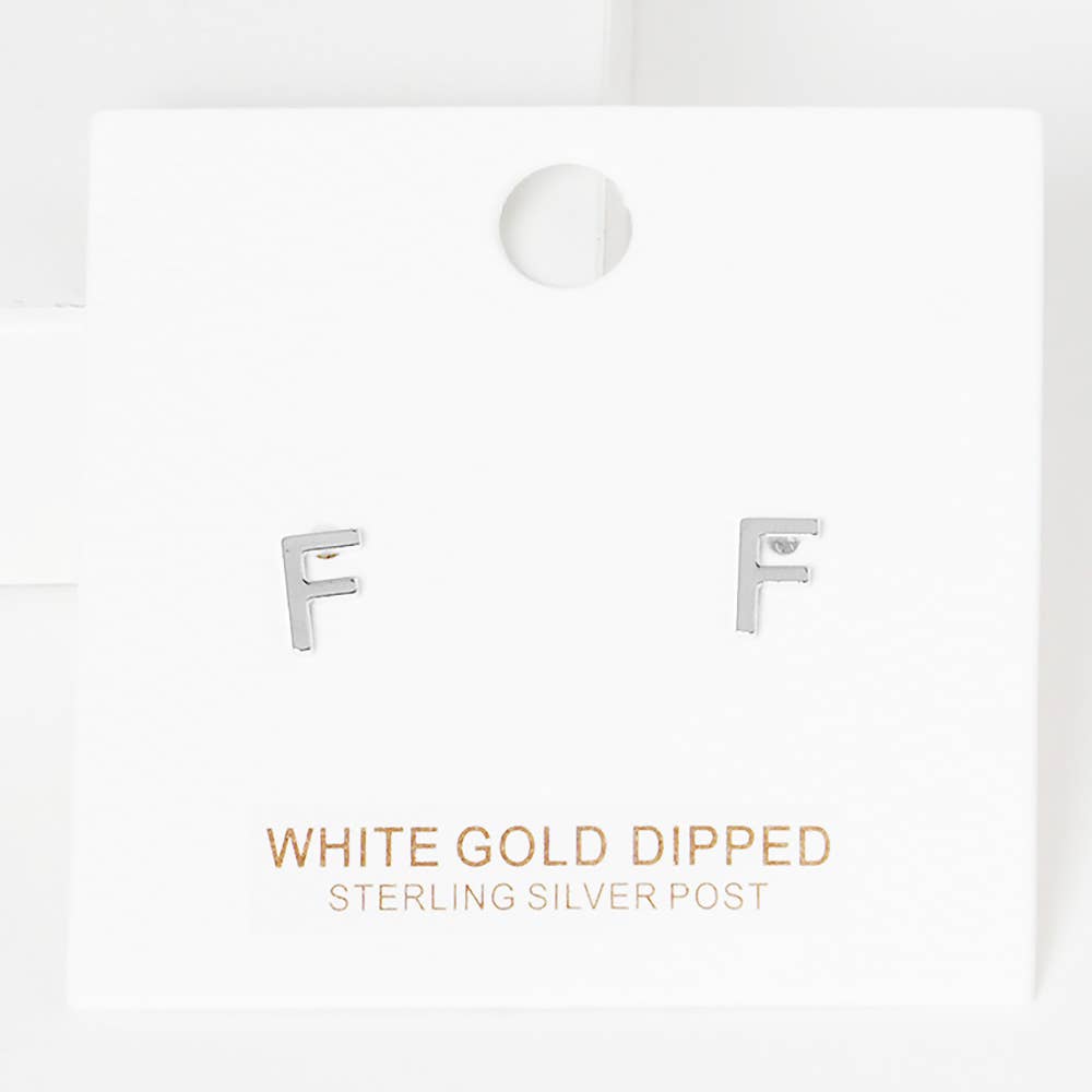 Sensibling Corp. - Wholesale Stud/Post Earrings - Gold Dipped Metal Initial Monogram Stud Earrings87