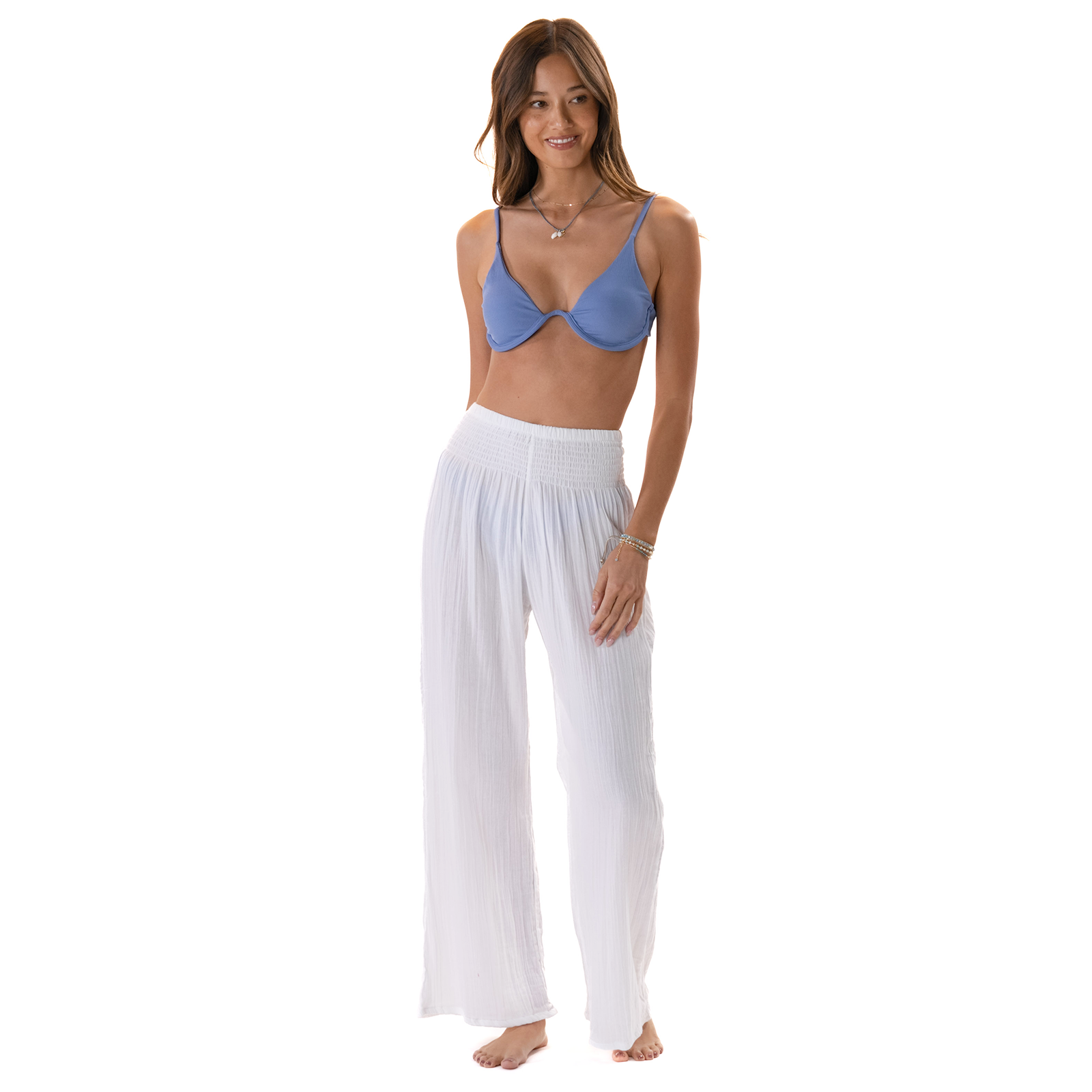 Lotus and Luna - Wholesale Pants - Women's - White Wide Leg Cotton Pants11