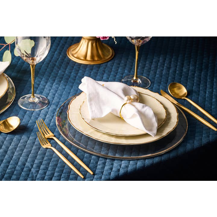 Barski - Venta al por mayor Bajoplato - Platos Base Spectrum con borde dorado, 31,8 cm de diámetro, juego de 43