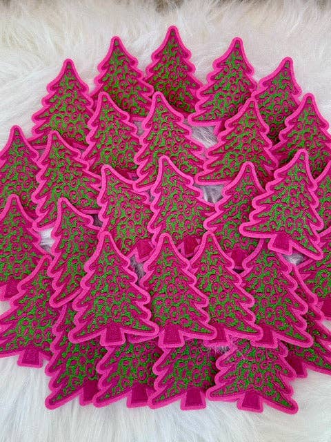 sequinandstiches - Wholesale Patch - Christmas Tree Patch, Pink Patch, Embroidered Patch, Trucker Hat Patch, Christmas Patch, Iron on Patch, DIY Patch, Patch for Hat, Holiday patch1