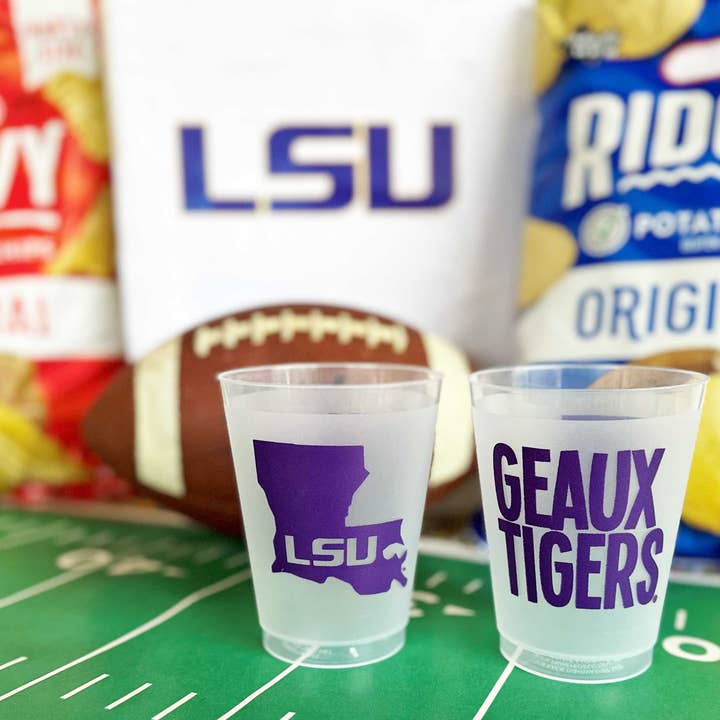 Two Funny Girls - Wholesale Disposable Cup - Shatterproof Cup 10 Pack {LSU Geaux Tigers}1