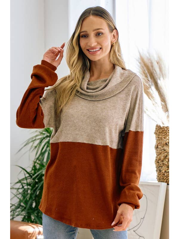 Moonshot Clothing - Wholesale Tunic - Women's - MST3388-I will always love you colorblock top1