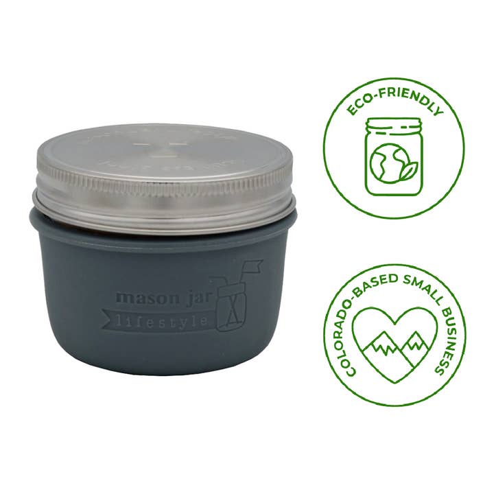 Mason Jar Lifestyle – wholesale Drink huggers & koozies – Silicone Sleeve for Wide Mouth Half Pint 8oz Mason Jars