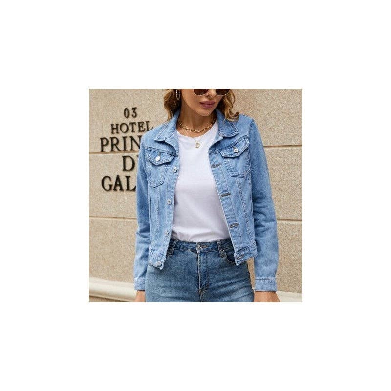 kycozy - Wholesale Denim Jacket - Women's - Slim Denim Jacket With Lapel2
