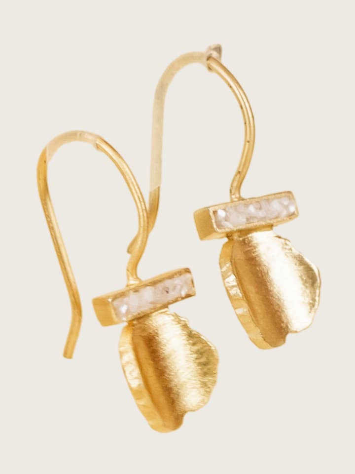 Andriaka 18K pläterade kvartsörhängen i återvunnet fint guld för wholesale av SHANSHAN