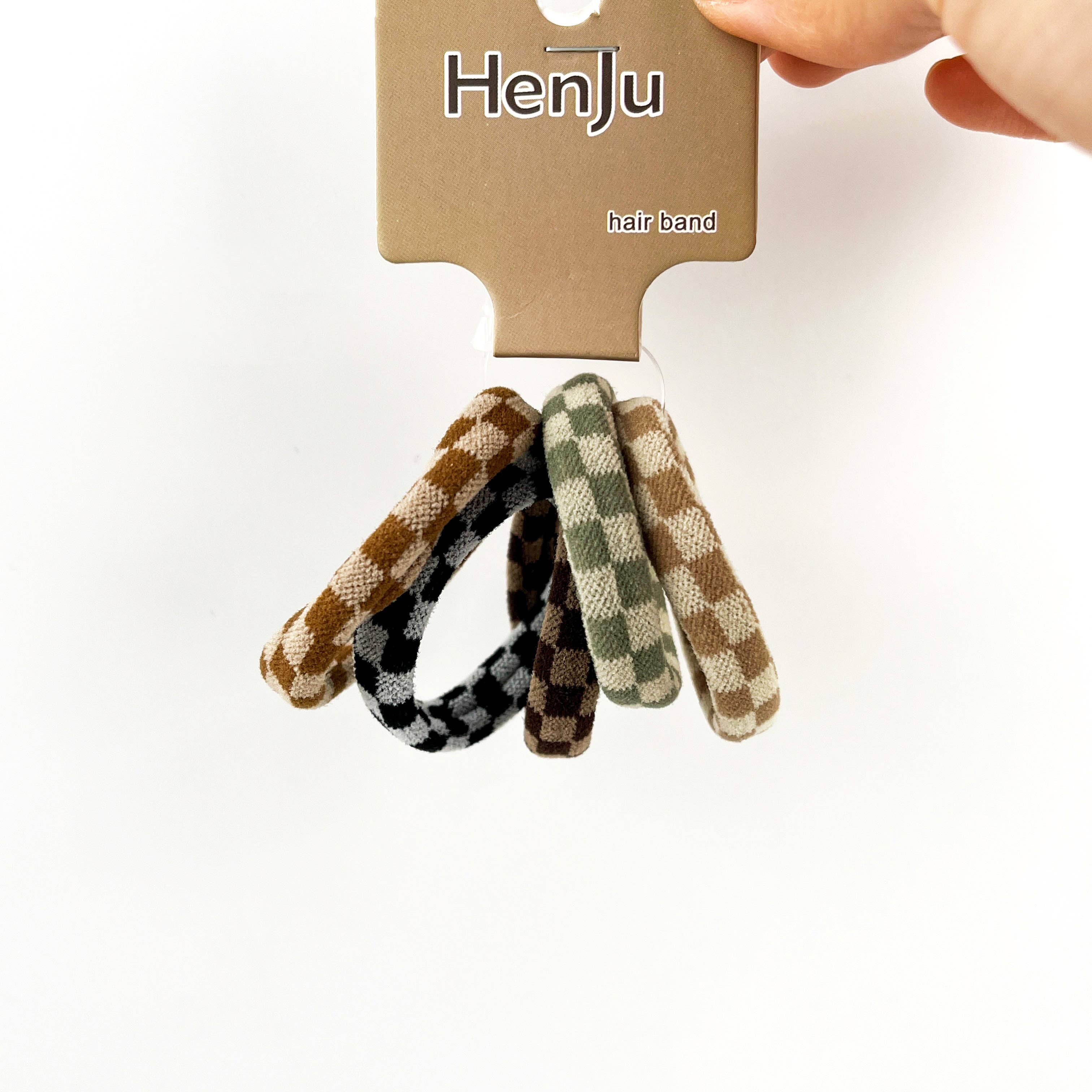 TheDivaSoap - Wholesale Hair Tie - 5PCS Seamless Checkerboard Towel Hair Tie Set1