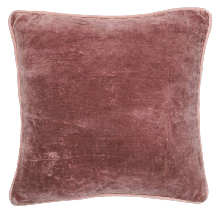 Andover Velvet Pillow, Rosewood Red for wholesale by HomArt