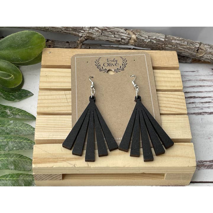 Wood Mandala Earrings Lightweight Wood Earrings For Women for wholesale by Truly Olive