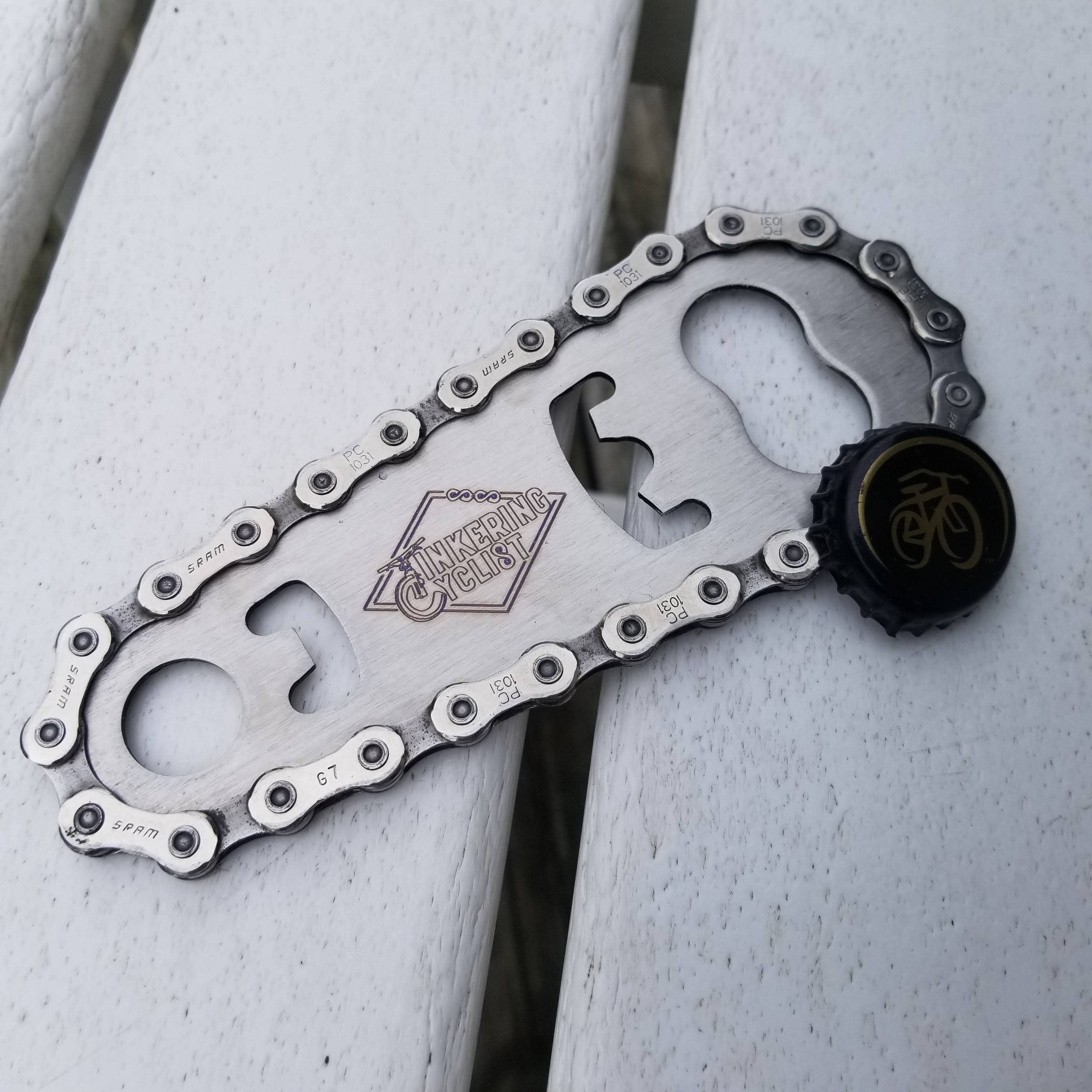 Tinkering Cyclist - Wholesale Bottle/Wine Opener - Upcycled Bike Chain Barware Bottle Opener7