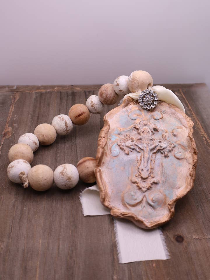 Christ's Crucifixion Blessing Beads, Handmade Clay Art for wholesale by Provincial Posh