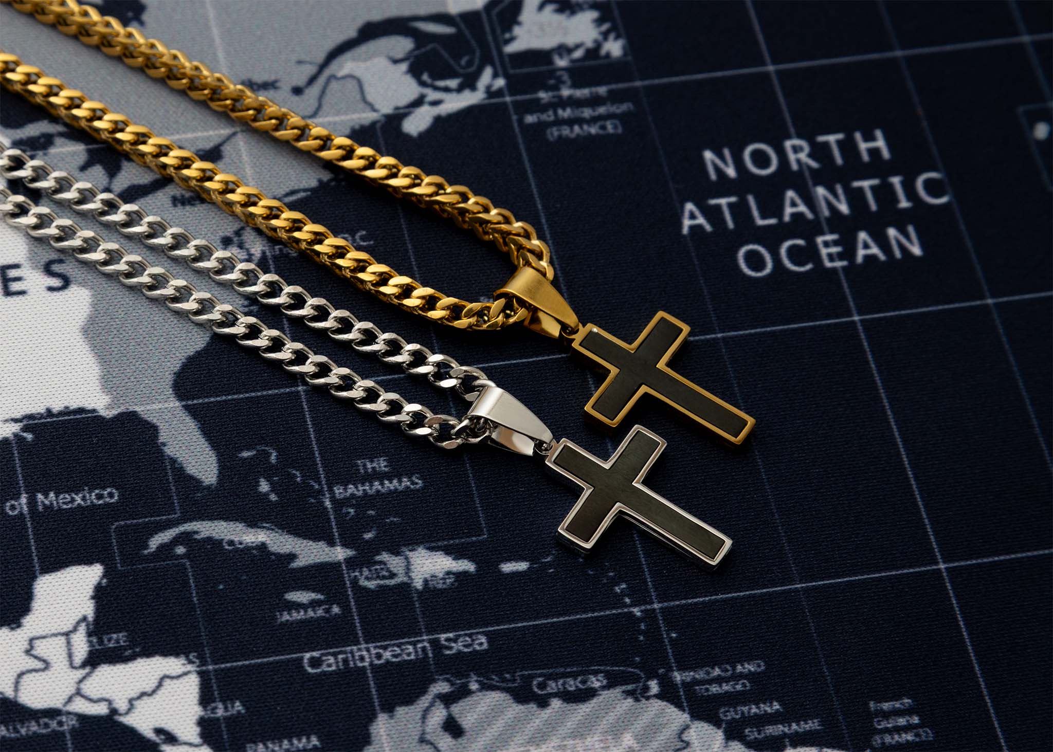 WJW – wholesale Pendant/charm necklace – Matte Black Stainless Steel Men's Cross Pendant7