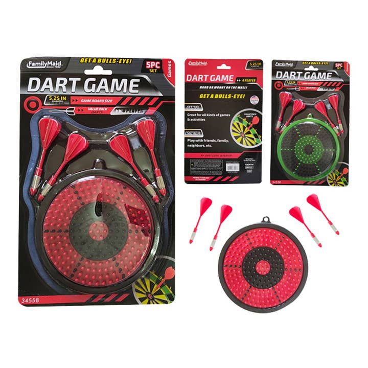 Juego de dardos 5 piezas 5.25" Diámetro 3.5" Dardo Rojo Verde para venta al por mayor de Deluxe Import Trading