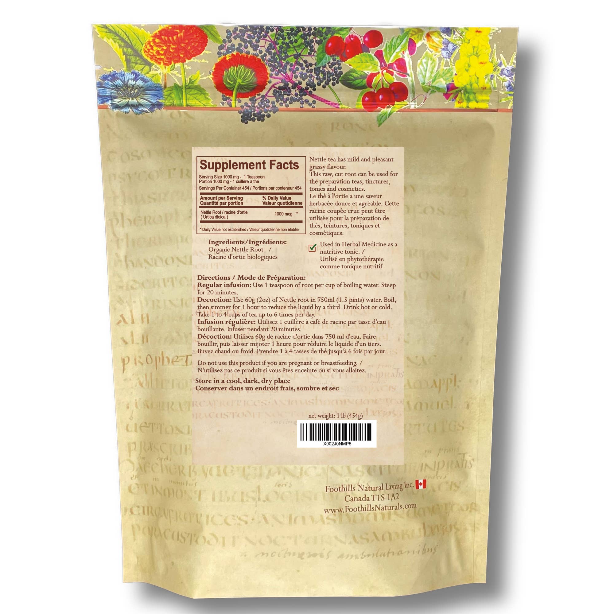 Foothills Naturals – wholesale Löst te – Nettle Root Organic Cut - Allergi Relief3