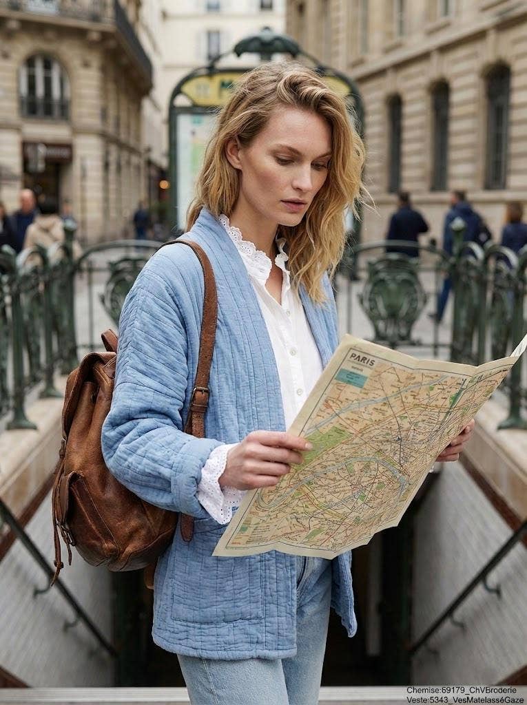 Mimi & Gogo - Vente Veste – femme - Veste matelassée en gaze de coton @5343_VesMatelasséGaze15