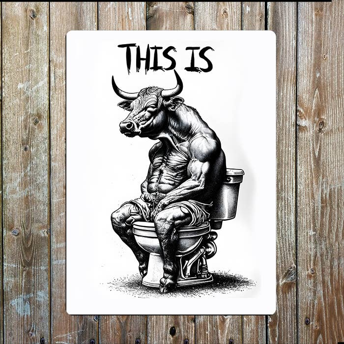 This Is Bull | Toilet Bathroom | Metal Sign Plaque for wholesale by The British Metal Signs Company