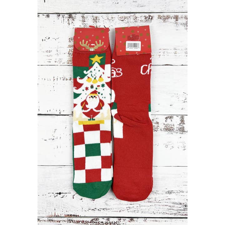 ASSORTED CHRISTMAS THEME PRINT MID-TUBE SOCKS for wholesale on Faire