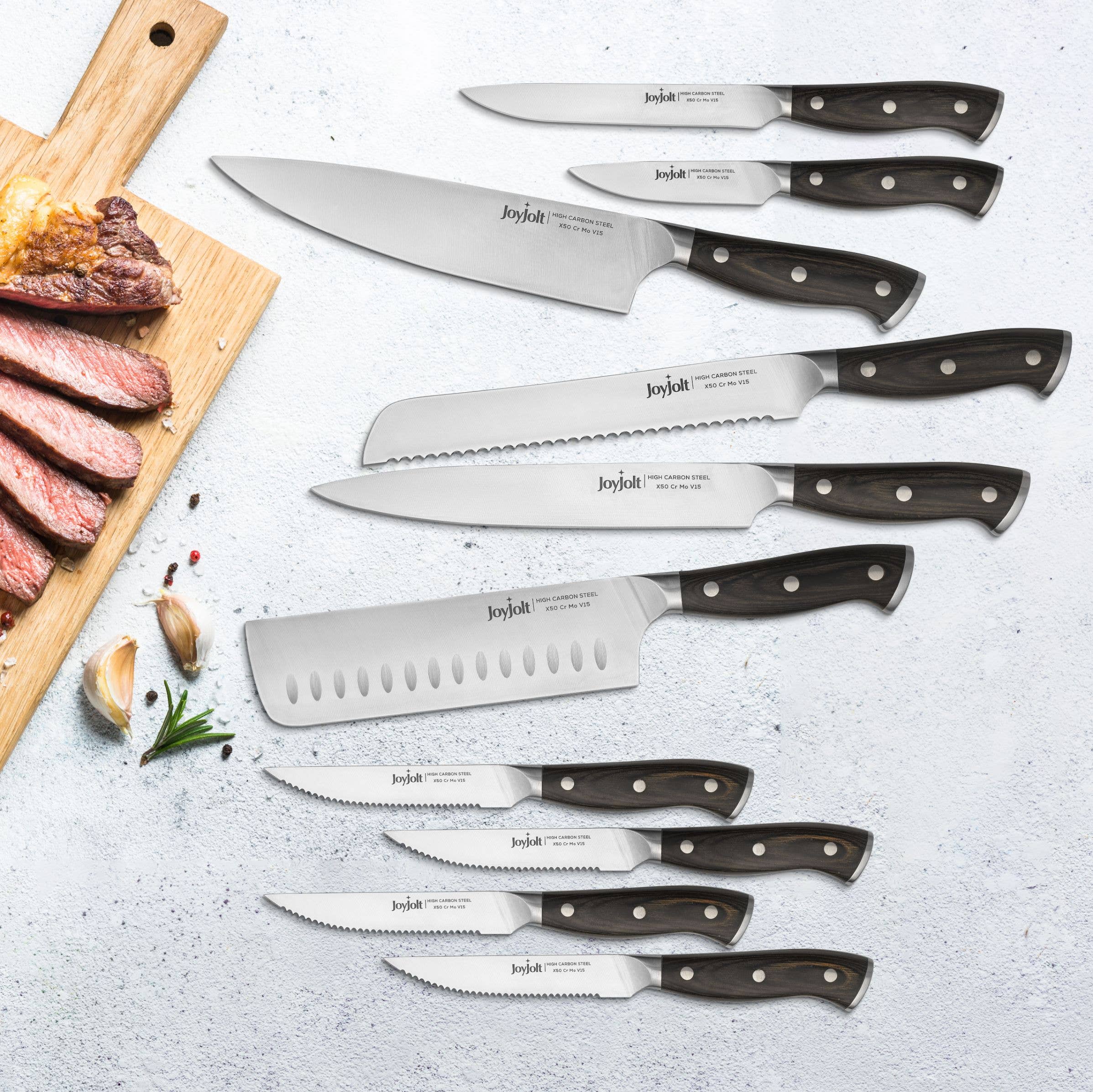 JoyJolt - Wholesale Knife Set - 11pc Knife Set With Block, High Carbon x50 German Steel3