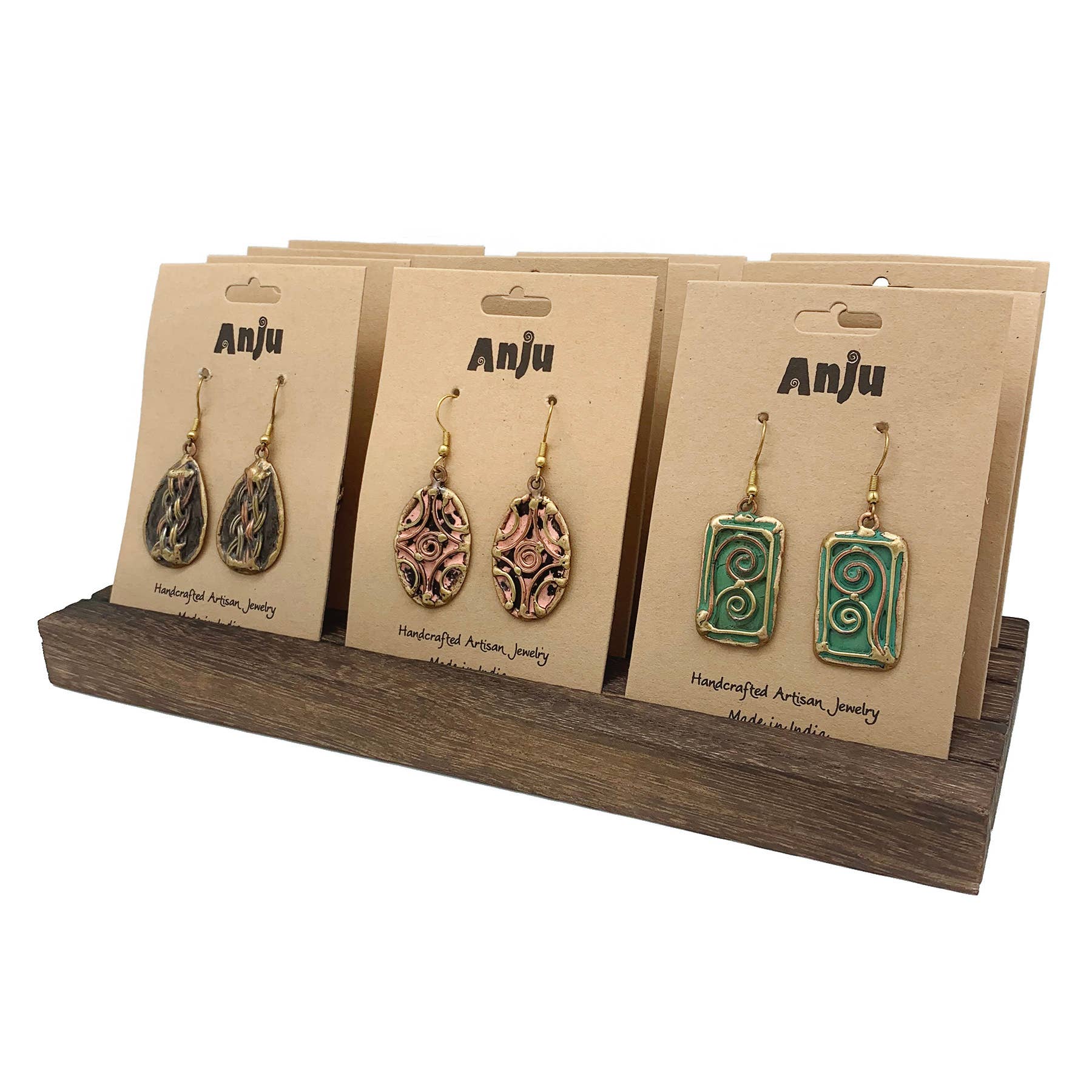 Anju Jewelry – Großhandel Schmuckständer & -display – Geschlitztes kardiertes Ohrring- oder Halsketten-Display — hält 12 Karten1