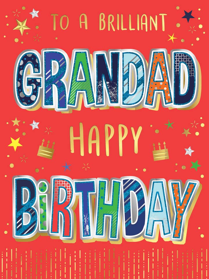 Birthday Card, Grandad, Cakes On Red for wholesale by Piccadilly Greetings