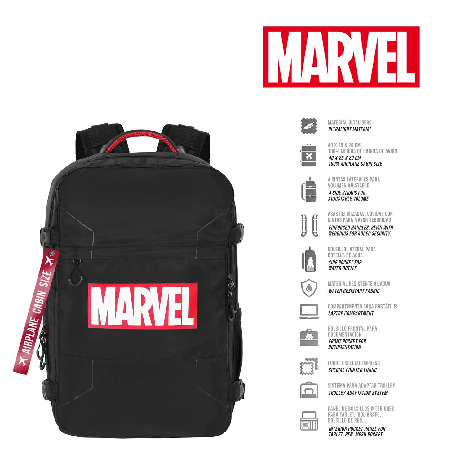 KARACTERMANIA - Vendita all'ingrosso Sacca da viaggio - Unisex - Zaino Marvel Mercury da cabina sotto il sedile 40x20x25 cm1