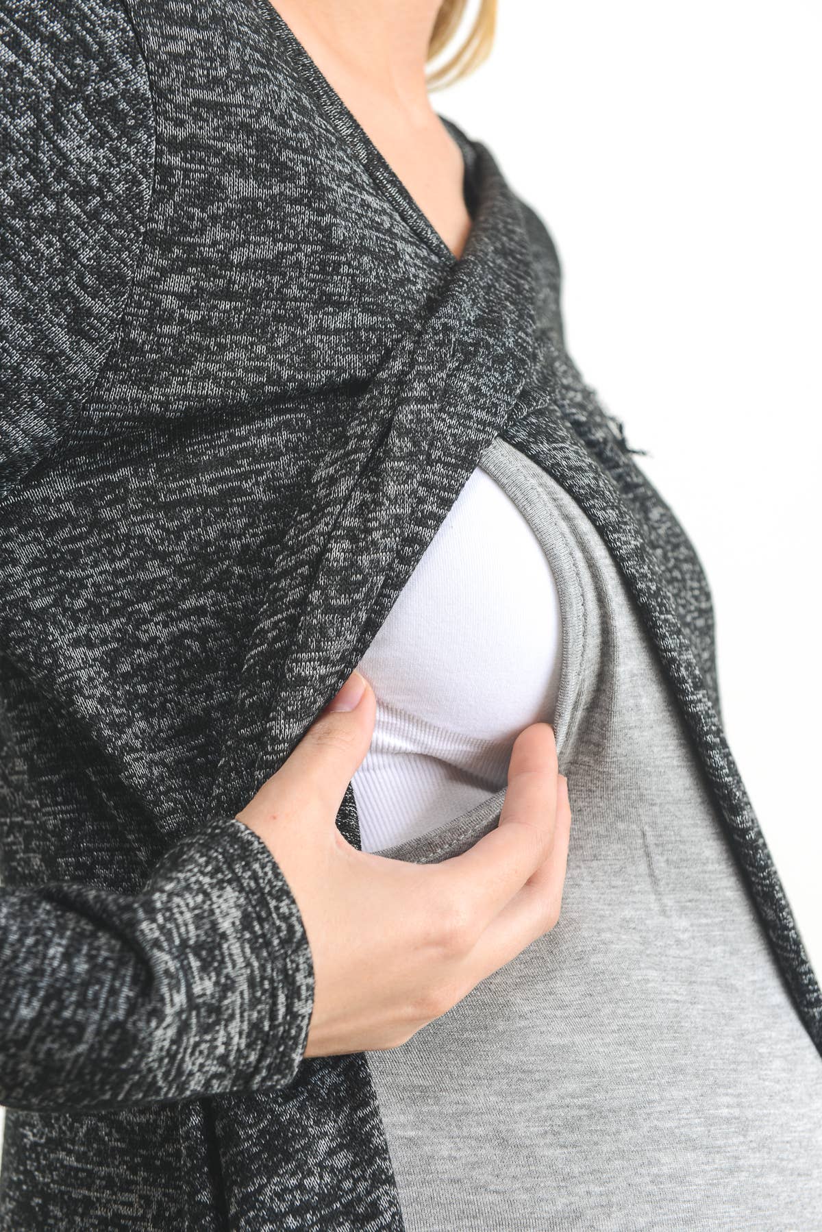 Hello Miz - Venta al por mayor Camiseta de lactancia - Top de maternidad y lactancia de manga larga bajo tulipán26