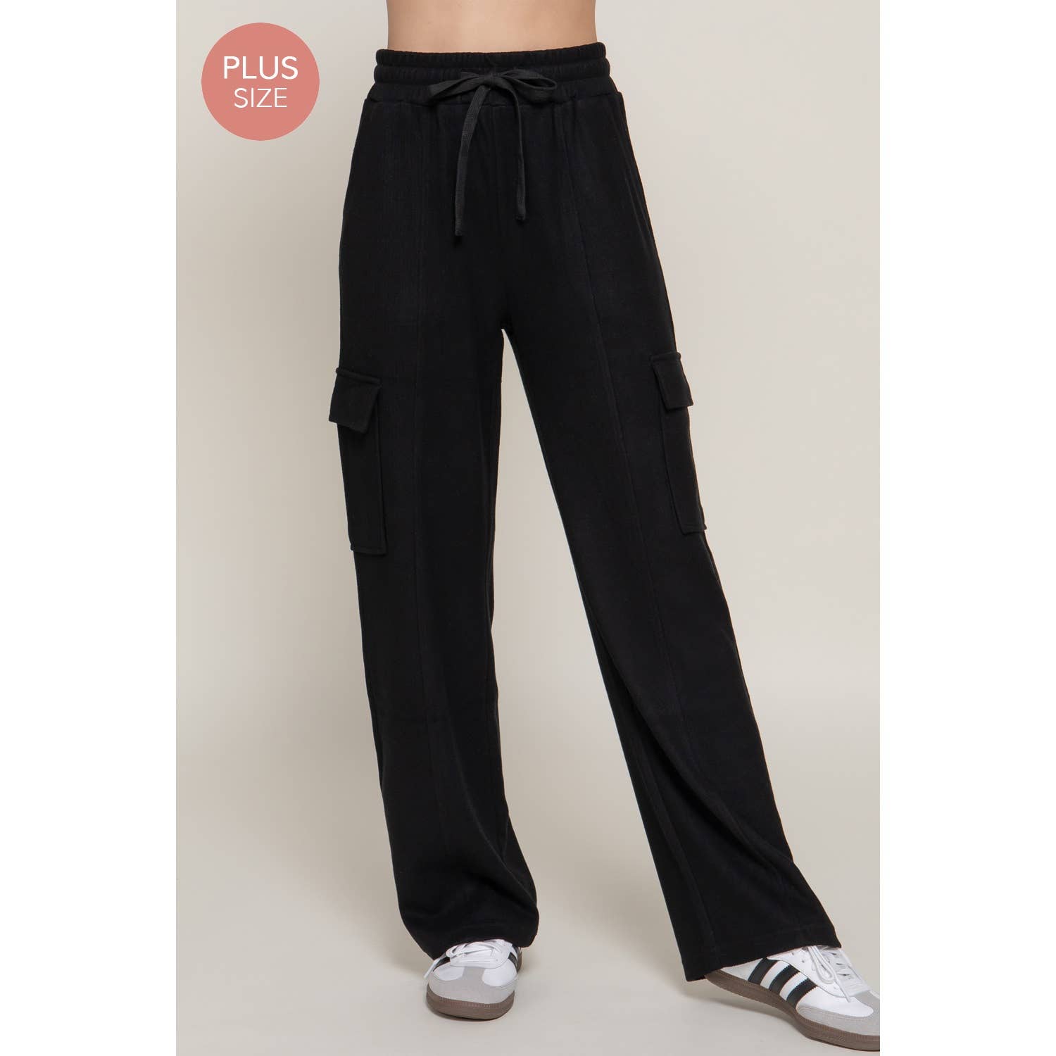 Apolline - Wholesale Pants - Women's - PLUS SIDE POCKET KNIT CORDUROY LONG PANTS5