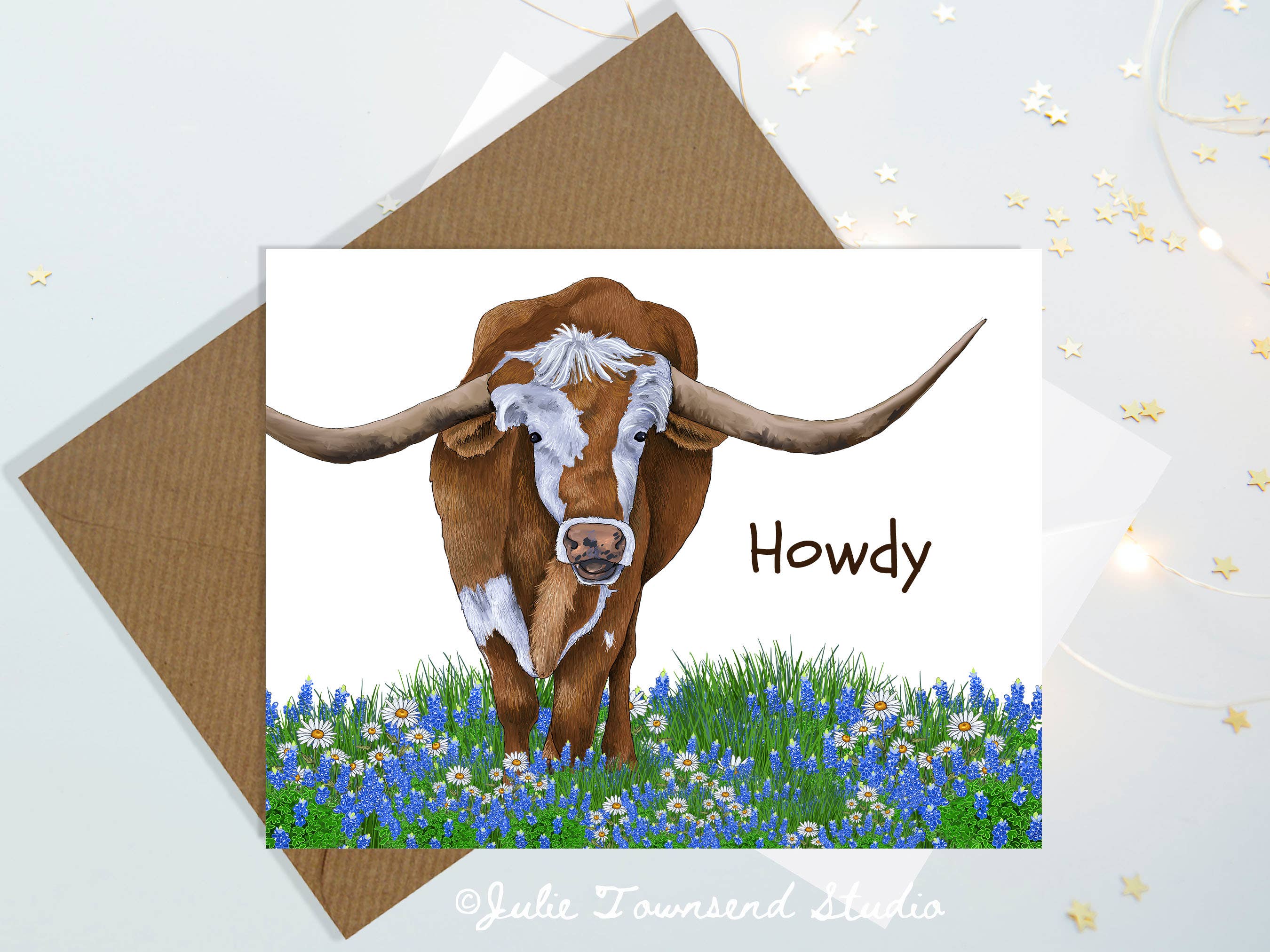 Julie Townsend Studio - Wholesale Stationery/Notecard Set - A2 Card Set  - Cute Cow Thank You Cards - Set of 10 Cards1