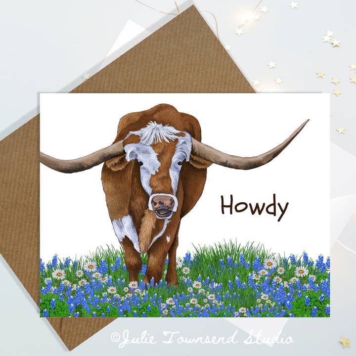 Julie Townsend Studio - Wholesale Stationery/Notecard Set - A2 Card Set - Cute Cow Thank You Cards - Set of 10 Cards1