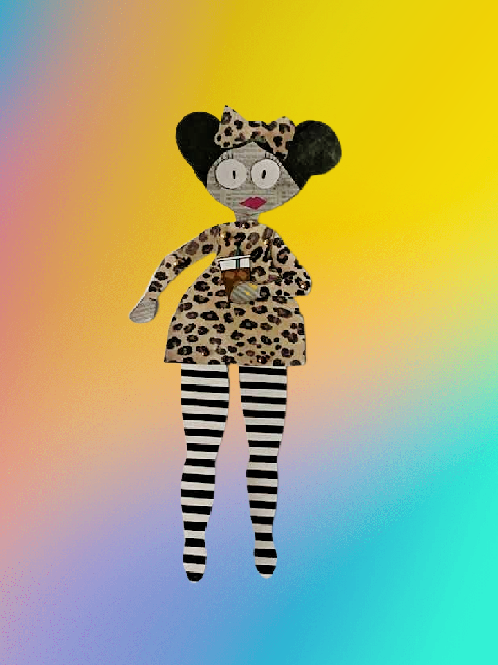 Shannon Marie Makes – wholesale DIY craft kit – DIY Articulated Paper Doll Kit - Leopard Print Girl0