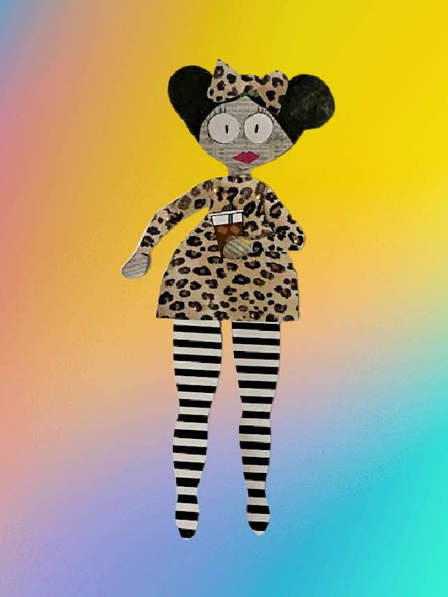 DIY Articulated Paper Doll Kit - Leopard Print Girl for wholesale by Shannon Marie Makes