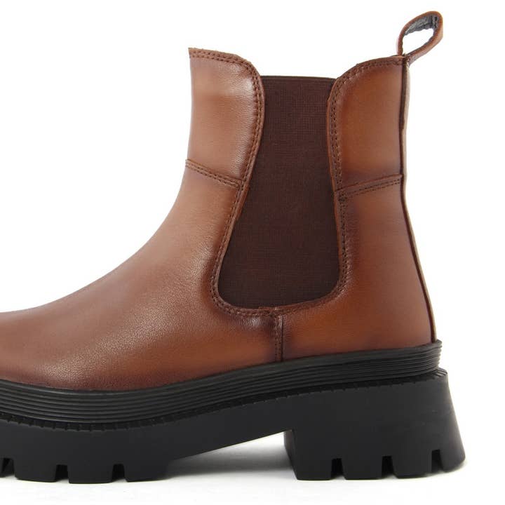 STIEFELETTE AUS LEDER -FAR_9029_TAN für den Großhandel von fashion attitude