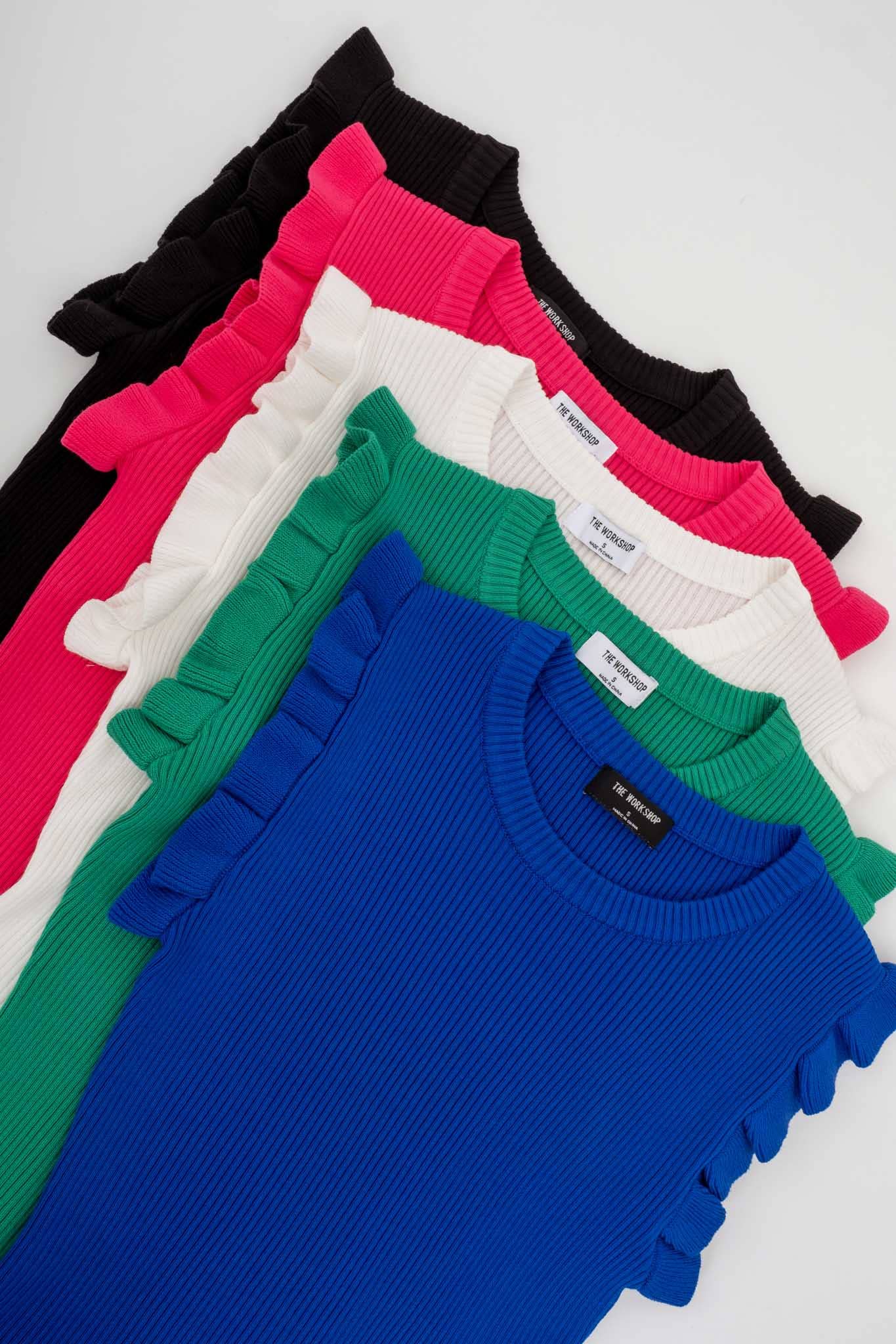 The Workshop Studio - Wholesale Knit Top - Women's - RUFFLE SLEEVELESS SWEATER KNIT TOP23