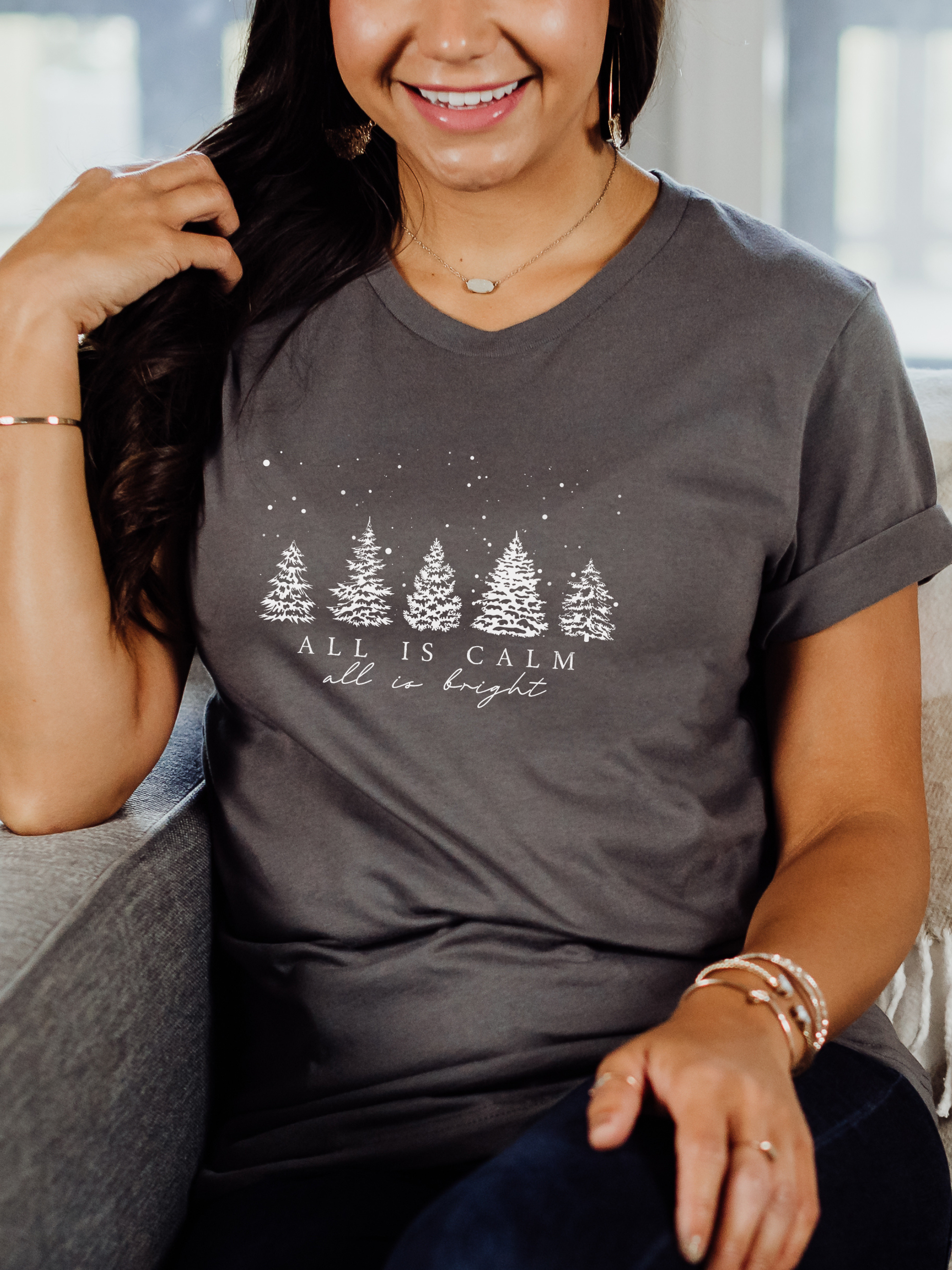 Scripted Pearl - Wholesale T-Shirt (Graphic) - Women's - Christian Tshirts, Christmas T Shirts, Silent Night1