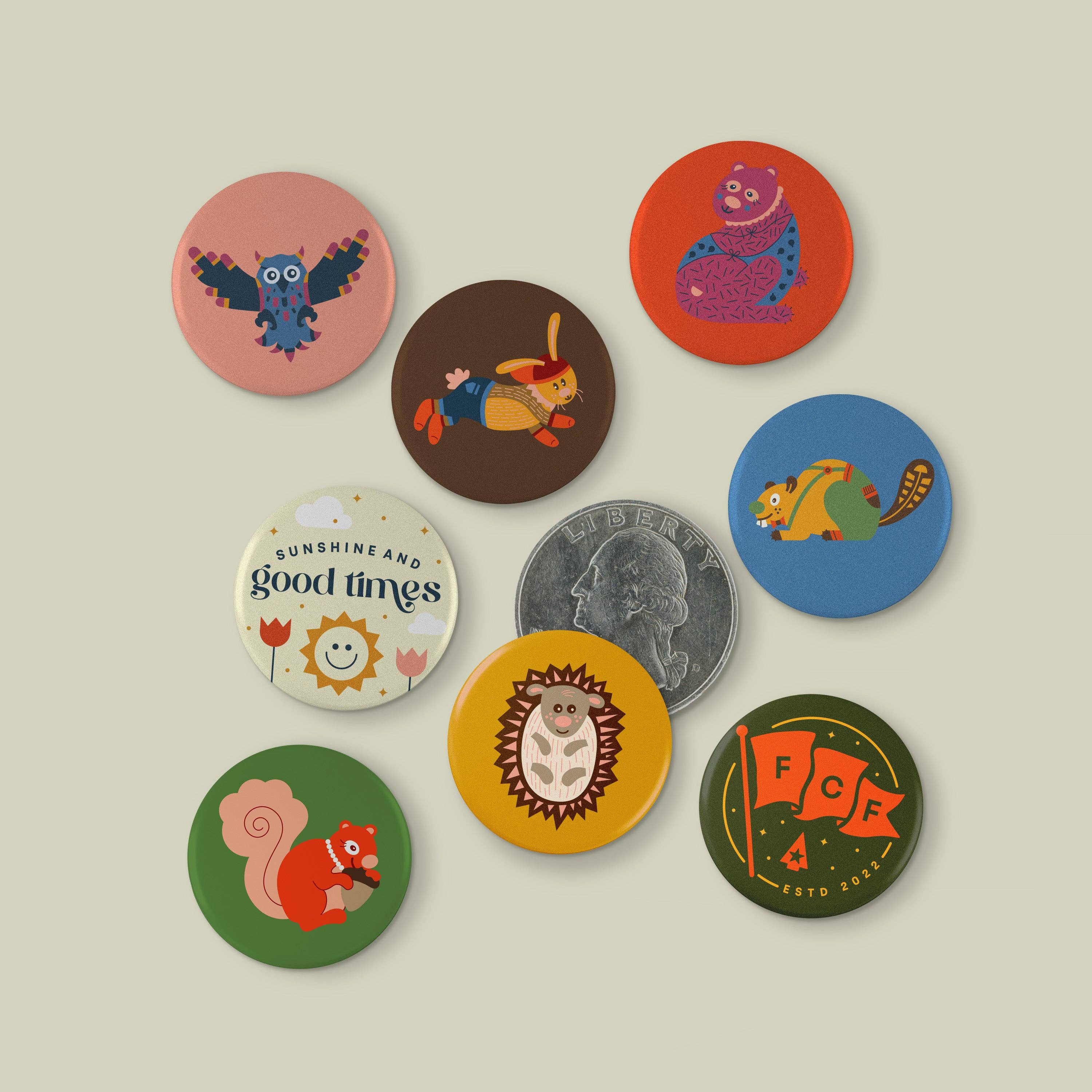 Forest Crossing Friends - Wholesale Lapel Pin/Button - FCF Pin Buttons0