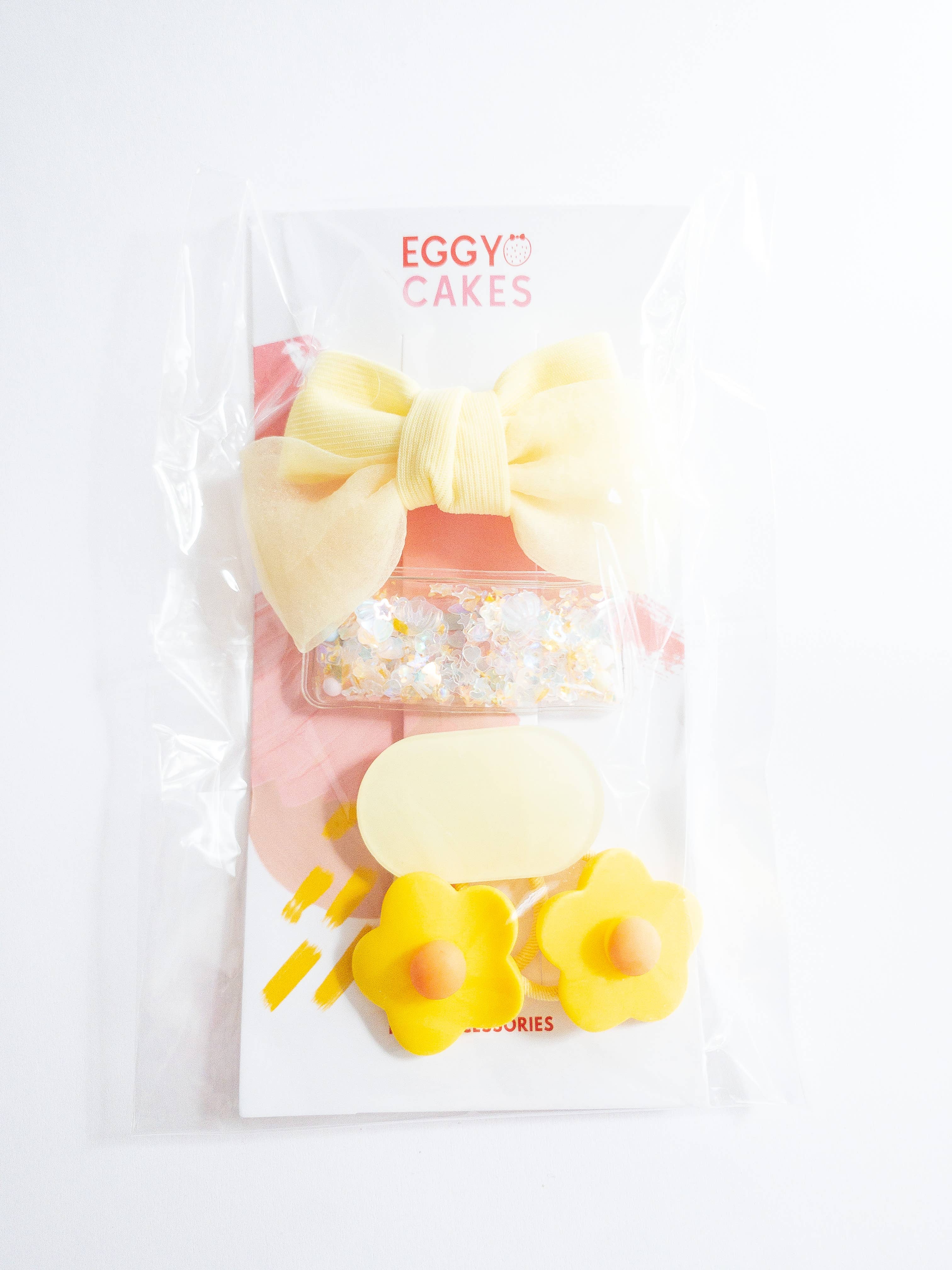 Eggy Cakes - Wholesale Haaraccessoireset - kinderen - Shay Bow and Confetti 5-delige haarclipset9