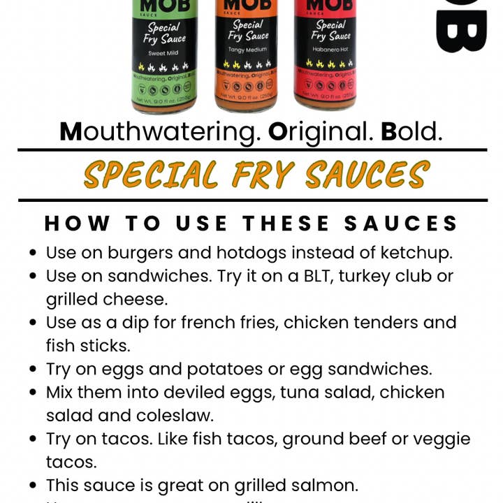 MOB Sauce - Wholesale Sauce - MOB Special Fry Sauce