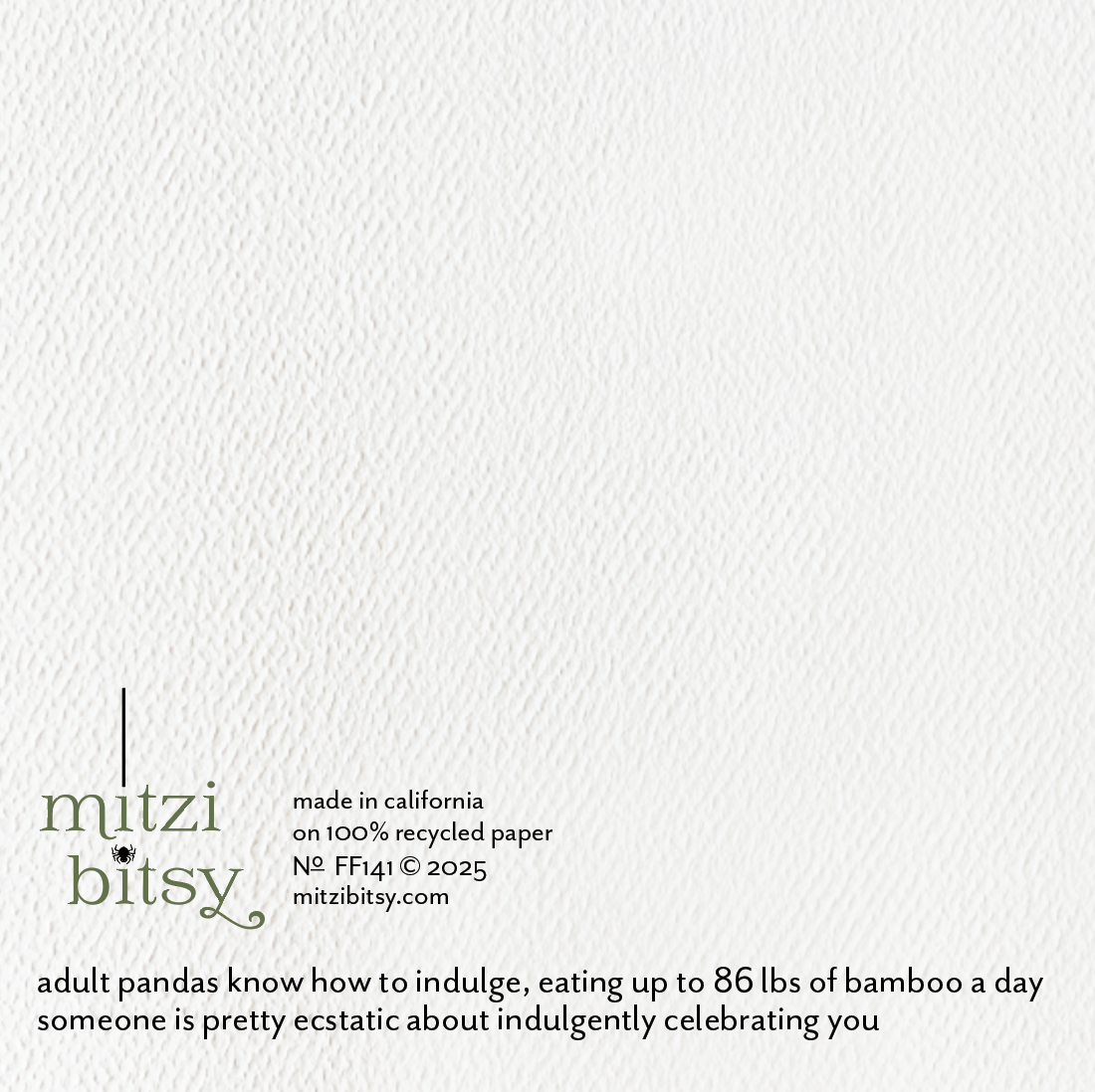 Mitzi Bitsy Spider - Wholesale Birthday Card - My Pleasure, Panda Happy Birthday Greeting Card1