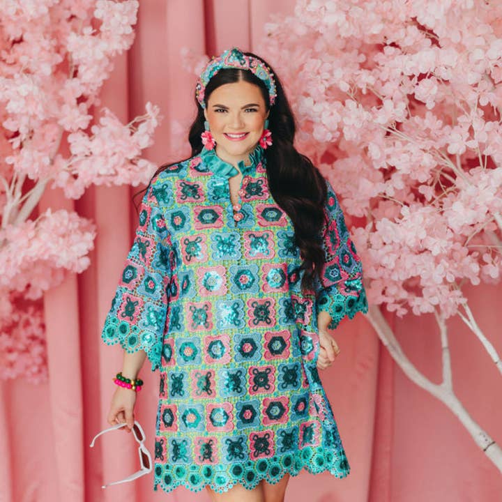 BC Caftan - Turquoise Mosaic for wholesale by Brianna Cannon