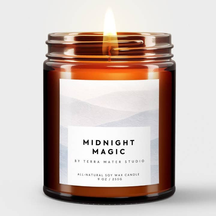 Midnight Magic All-Natural Scented Candle for wholesale by Terra Mater Studio LLC
