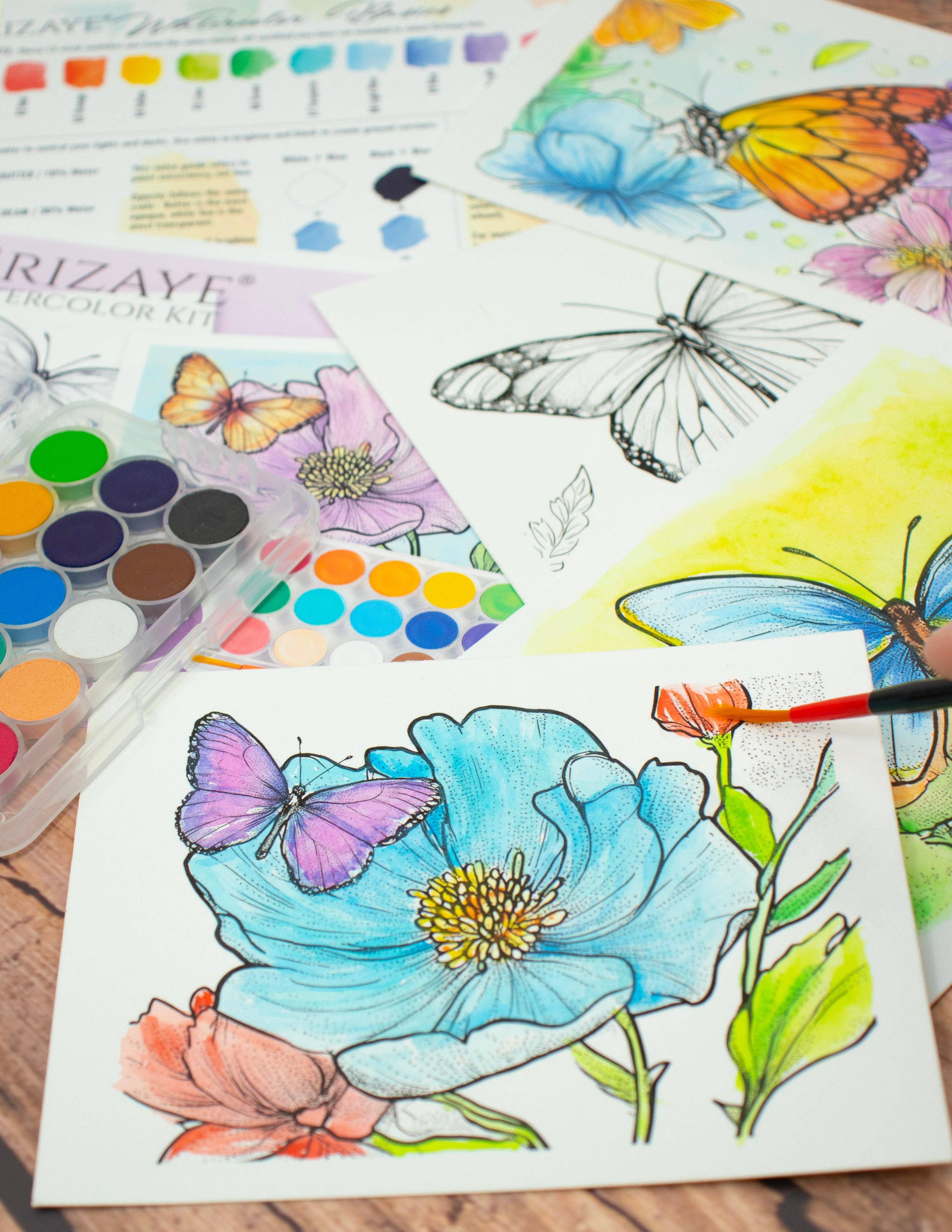 Grizaye - Wholesale DIY Craft Kit - Watercolor Kit: Flutterby6