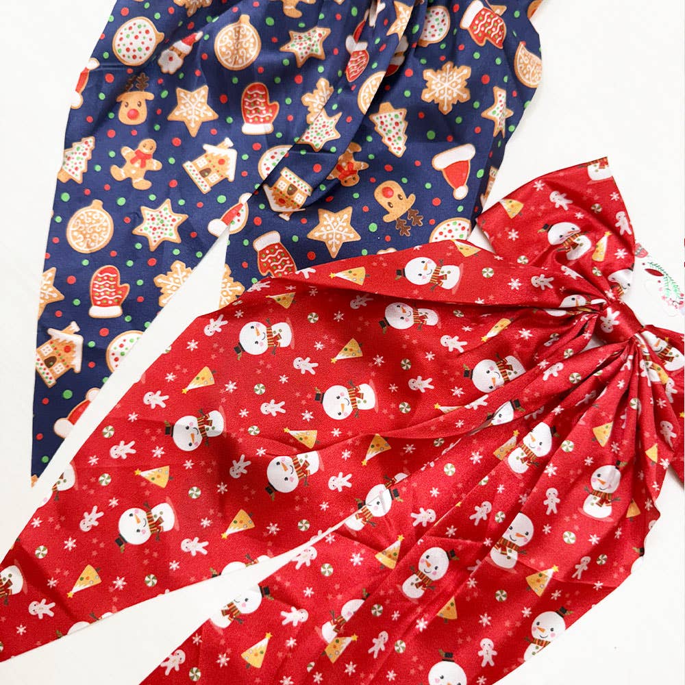 MIX COLOR Christmas Printe Satin Hair Bow Clip for wholesale on Faire2