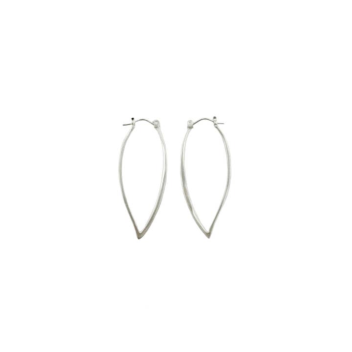 Philippa Roberts - Wholesale Hoop Earrings - Small Leaf Hoops Earrings Silver or Vermeil