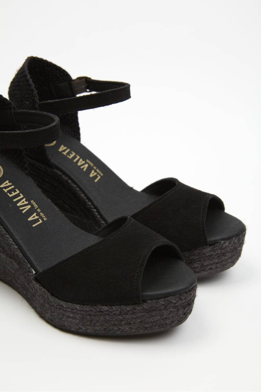 La Valeta Espadrilles-Ibera Factory Shoes slu - Wholesale Lifestyle Sneakers - Women's - Charlene Peep Toe Black | High Black Wedges7