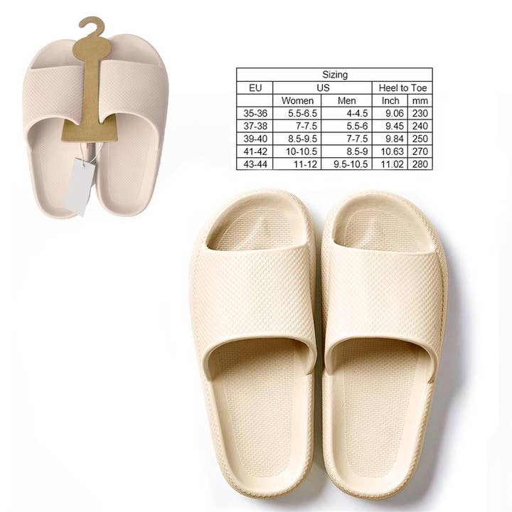 Bodico - Wholesale Sandals - Unisex - Bodico Adult Extra Plush Slides, 5 Sizes, 5 Colors