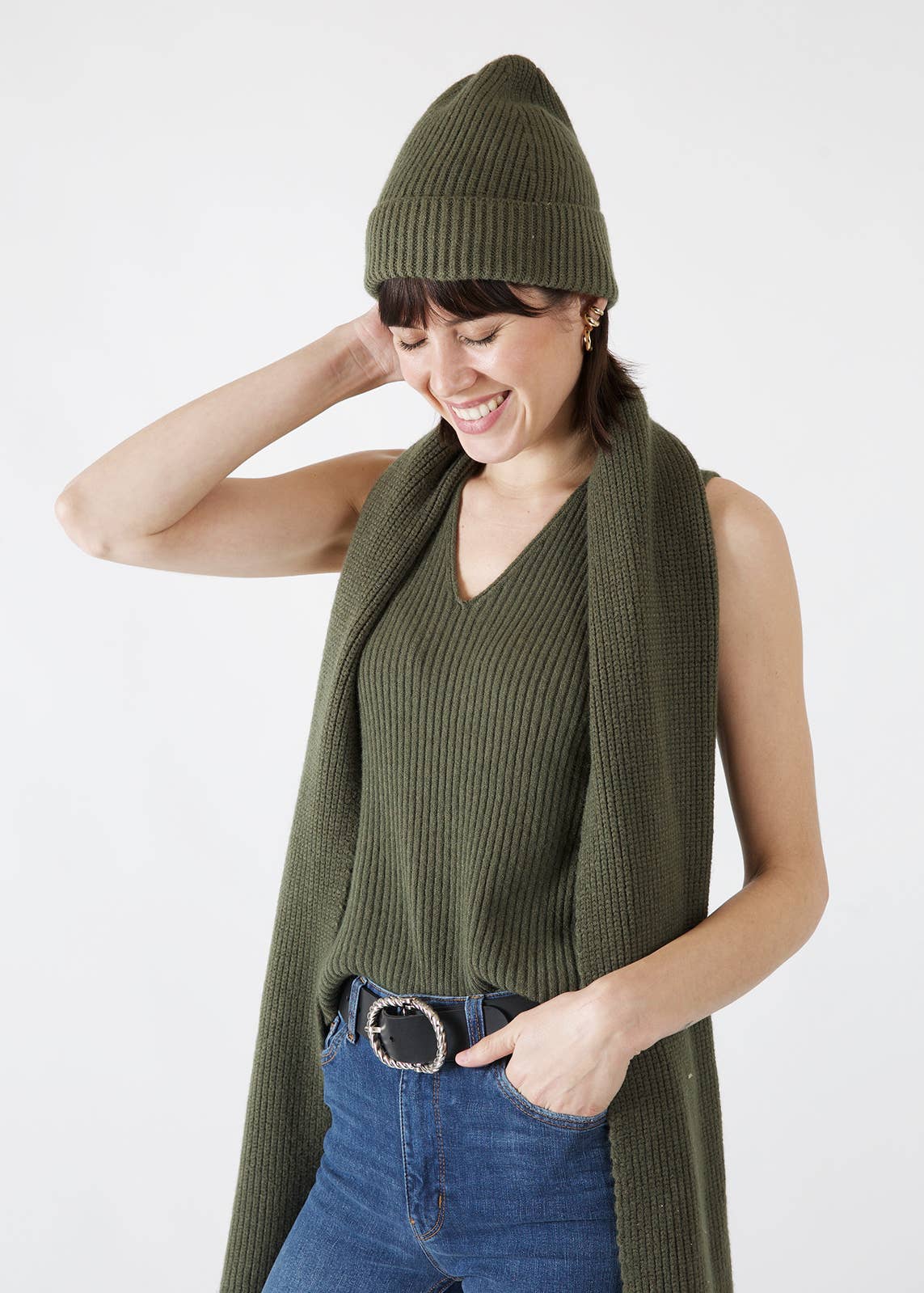 JULIA PARIS – Engroshandel Tørklæde - Dame – Ensfarvet strikket tørklæde12