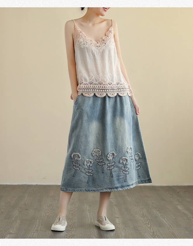 Hope & Sunshine - Wholesale Camisole - Dames - Stone Wash topje met kanten rand10