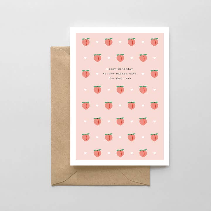 Happy Birthday to the Badass With a Good Ass Card for wholesale by Spaghetti & Meatballs